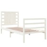 Cadre de lit sans matelas blanc 75x190 cm bois de pin massif 