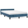 Cadre de lit sans matelas bleu foncé 120x190 cm velours 