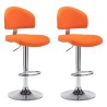 Tabourets de bar lot de 2 orange similicuir 