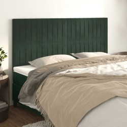 Têtes de lit 4 pcs Vert foncé 80x5x78/88 cm Velours 