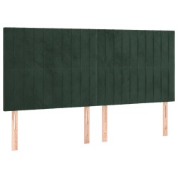 Têtes de lit 4 pcs Vert foncé 80x5x78/88 cm Velours 