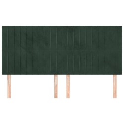 Têtes de lit 4 pcs Vert foncé 80x5x78/88 cm Velours 