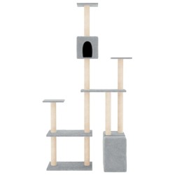 Arbre à chat avec griffoirs en sisal Gris clair 180 cm 