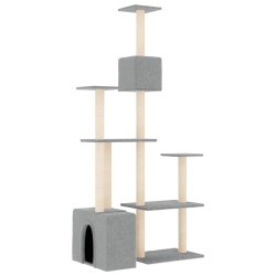 Arbre à chat avec griffoirs en sisal Gris clair 180 cm 