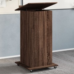 Pupitre et roues et tiroir chêne marron bois d'ingénierie 