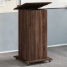 Pupitre et roues et tiroir chêne marron bois d'ingénierie 