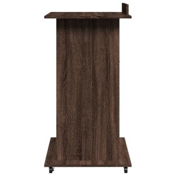 Pupitre et roues et tiroir chêne marron bois d'ingénierie 
