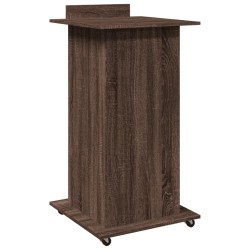 Pupitre et roues et tiroir chêne marron bois d'ingénierie 