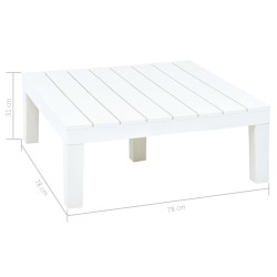 Table de jardin Blanc 78x78x31 cm Plastique 
