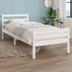 Cadre de lit sans matelas blanc bois massif 90x200 cm 