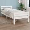 Cadre de lit sans matelas blanc bois massif 90x200 cm 
