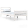 Cadre de lit sans matelas blanc bois massif 90x200 cm 