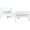 Cadre de lit sans matelas blanc bois massif 90x200 cm 