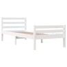 Cadre de lit sans matelas blanc bois massif 90x200 cm 