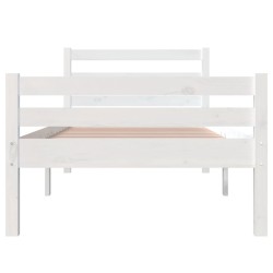 Cadre de lit sans matelas blanc bois massif 90x200 cm 