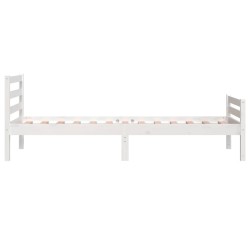 Cadre de lit sans matelas blanc bois massif 90x200 cm 