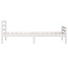 Cadre de lit sans matelas blanc bois massif 90x200 cm 