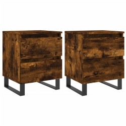 Tables de chevet 2 pcs chêne fumé 40x35x50 cm bois ingénierie 