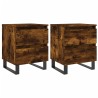 Tables de chevet 2 pcs chêne fumé 40x35x50 cm bois ingénierie 