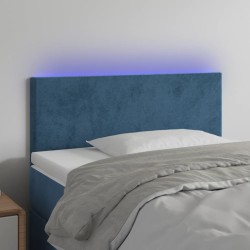 Tête de lit à LED Bleu foncé 90x5x78/88 cm Velours 