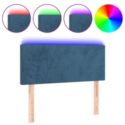 Tête de lit à LED Bleu foncé 90x5x78/88 cm Velours 