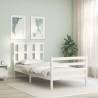 Cadre de lit sans matelas blanc 100x200 cm bois massif 