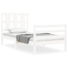 Cadre de lit sans matelas blanc 100x200 cm bois massif 