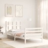 Cadre de lit sans matelas blanc 100x200 cm bois massif 