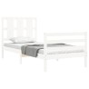 Cadre de lit sans matelas blanc 100x200 cm bois massif 