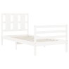 Cadre de lit sans matelas blanc 100x200 cm bois massif 