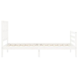 Cadre de lit sans matelas blanc 100x200 cm bois massif 
