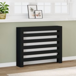 Cache-radiateur noir 104x20x82 cm bois d'ingénierie 