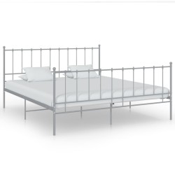 Cadre de lit sans matelas gris métal 180x200 cm 