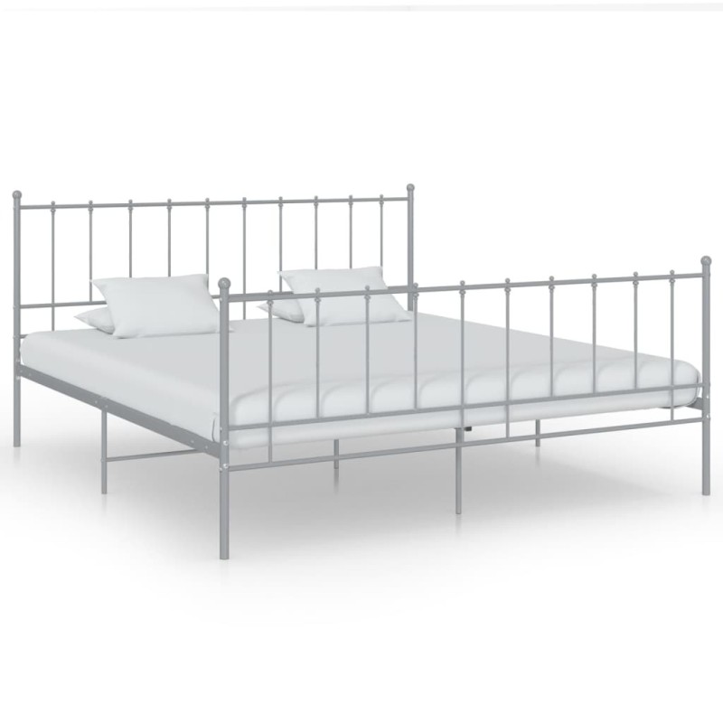 Cadre de lit sans matelas gris métal 180x200 cm Cadre de lit sans matelas gris métal 180x200 cm