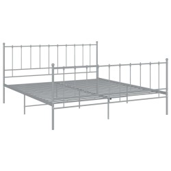 Cadre de lit sans matelas gris métal 180x200 cm 