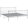 Cadre de lit sans matelas gris métal 180x200 cm 