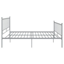 Cadre de lit sans matelas gris métal 180x200 cm 