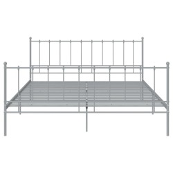 Cadre de lit sans matelas gris métal 180x200 cm 