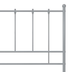 Cadre de lit sans matelas gris métal 180x200 cm 