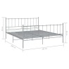 Cadre de lit sans matelas gris métal 180x200 cm 
