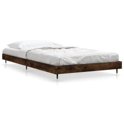 Cadre de lit sans matelas chêne fumé 90x190cm bois d'ingénierie 