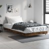 Cadre de lit sans matelas chêne fumé 90x190cm bois d'ingénierie 