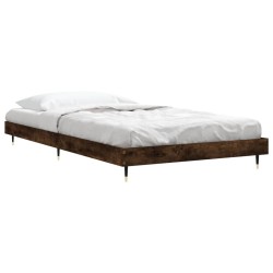 Cadre de lit sans matelas chêne fumé 90x190cm bois d'ingénierie 