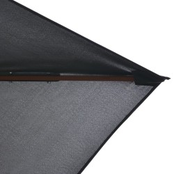 Parasol d'extérieur avec mât en bois 200x300 cm anthracite 