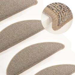 Tapis de marches d'escalier 15 pcs Gris et marron 65x21x4 cm 