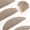 Tapis de marches d'escalier 15 pcs Gris et marron 65x21x4 cm 