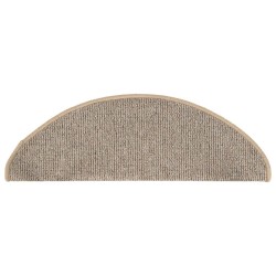 Tapis de marches d'escalier 15 pcs Gris et marron 65x21x4 cm 