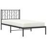 Cadre de lit métal sans matelas avec tête de lit noir 90x190 cm 