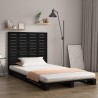 Tête de lit murale Noir 81x3x91,5 cm Bois massif de pin 