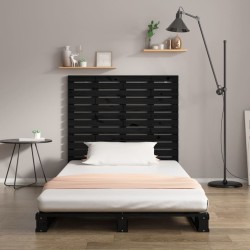 Tête de lit murale Noir 81x3x91,5 cm Bois massif de pin 